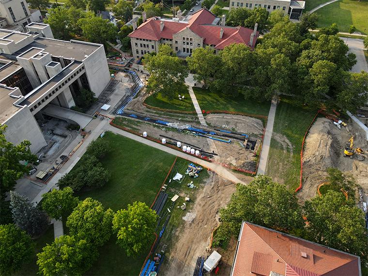 Aerial view of project work in Wilder Bowl